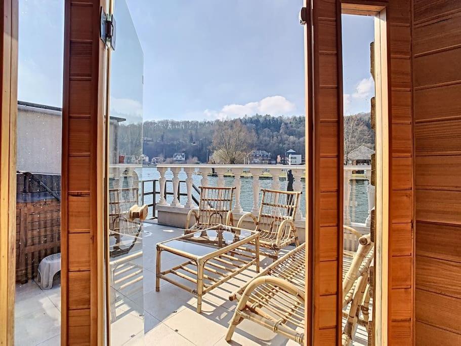 Vue Sur Meuse Avec Jacuzzi Et Sauna Exterieur. Yvoir Eksteriør billede