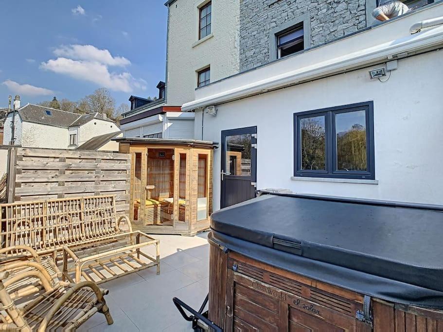 Vue Sur Meuse Avec Jacuzzi Et Sauna Exterieur. Yvoir Eksteriør billede